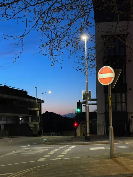 Way Road Sign Street Sunset — Stock Photo, Image