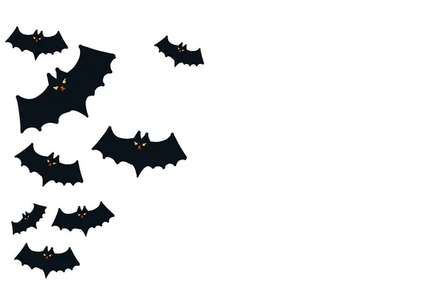 Hand Drawn Bats Flying White Background Halloween Illustration — Stock Photo, Image