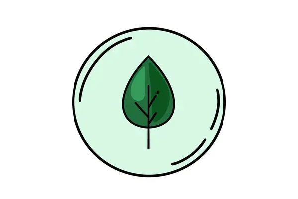 Green trea leaf icon illustration. Environment conservation concept