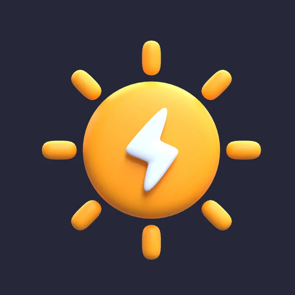 Рендеринг Сонячна Енергетична Ікона — стокове фото