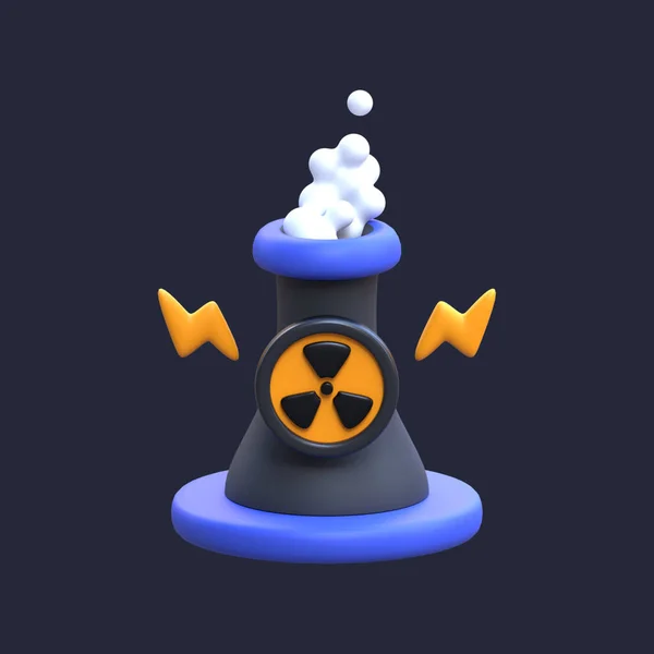 3D Rendering - Nuclear Energy Icon