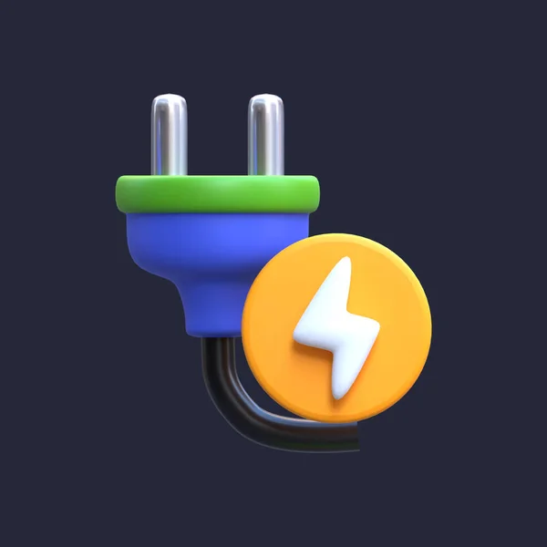 Rendering Energie Plug Icon — Stockfoto
