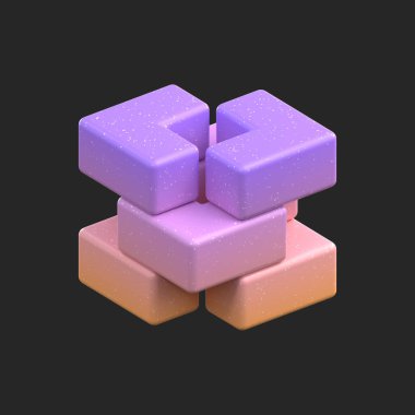 3D görüntüleme - Soyut Gradyan Nesne Sanatı, Geometrik Şekiller
