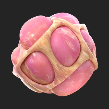 3d Soyut Şeftali Geometrik Şeklini Hazırla