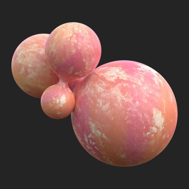 3d Soyut Şeftali Geometrik Şeklini Hazırla
