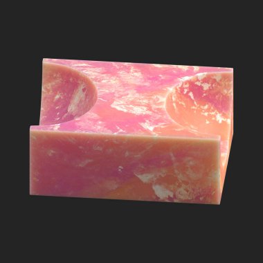 3d Soyut Şeftali Geometrik Şeklini Hazırla