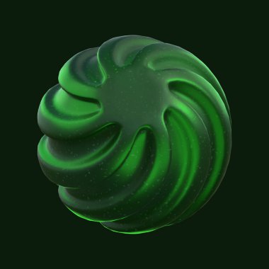 3B Yeşil Geometrik Şekil Hazırlayıcı