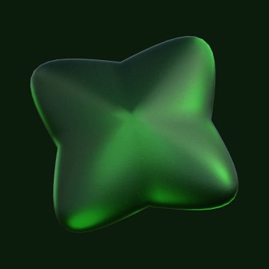 3B Yeşil Geometrik Şekil Hazırlayıcı