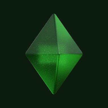 3B Yeşil Geometrik Şekil Hazırlayıcı