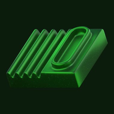 3B Yeşil Geometrik Şekil Hazırlayıcı