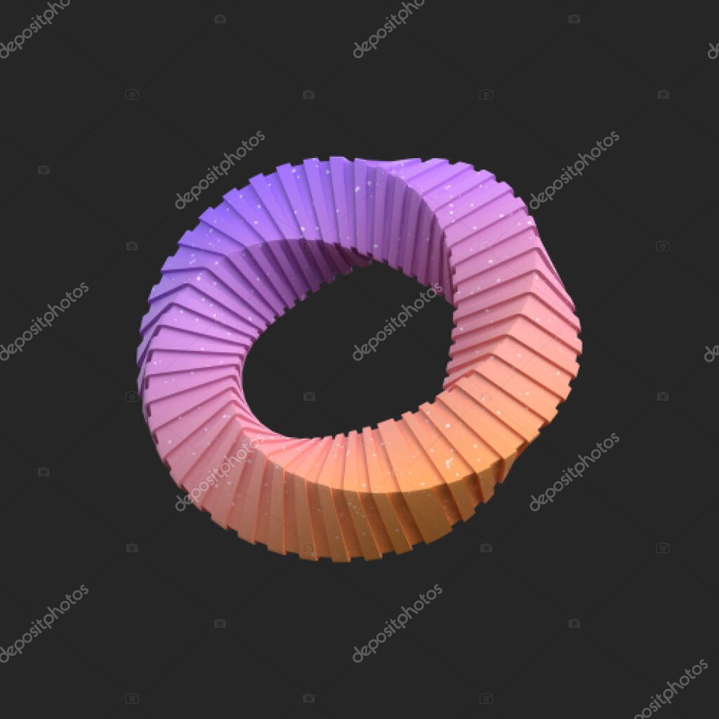 3d rendering - Abstract Gradient Object art, geometric shapes