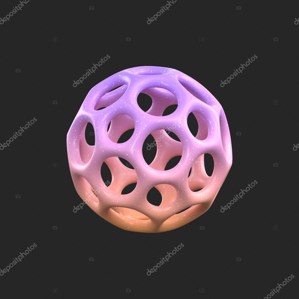3d rendering - Abstract Gradient Object art, geometric shapes