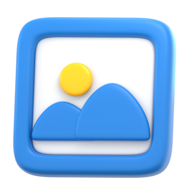 3B Render Resim Galerisi Simgesi İllüstrasyonu