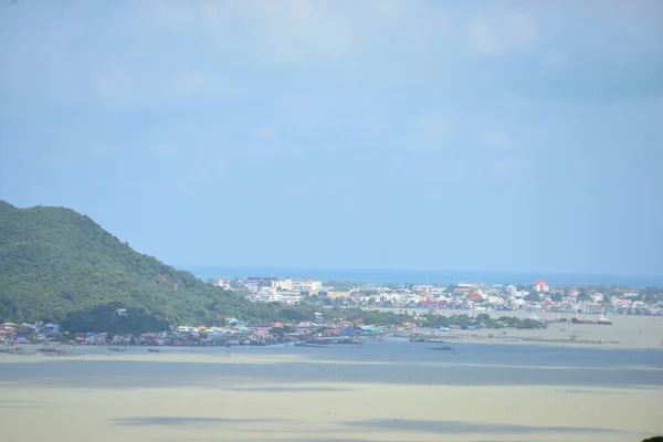 Ville Communauté Pêcheurs Sommet Montagne Point Élevé Koh Yor Province — Photo