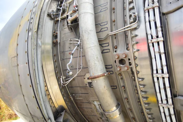 Fragmento Motor Avión Turborreactor Fondo —  Fotos de Stock