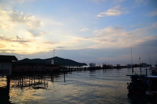Wunderschöner Sonnenuntergang Über Dem Meer Thailand — Stockfoto