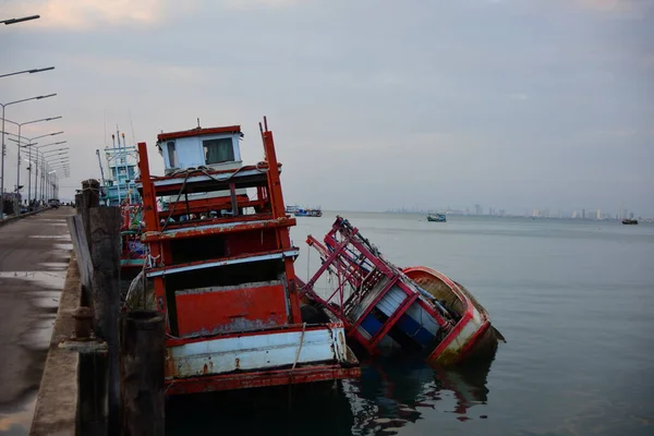 Båtar Thailands Fiskehamn — Stockfoto