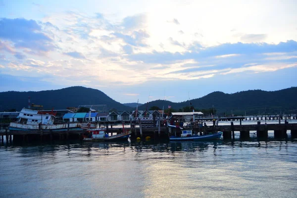 Barche Porto Pesca Tailandese — Foto Stock
