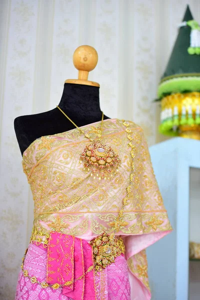 Thai Fabrics Beautiful Patterns Beautiful Colors Handmade Fabrics — Stock Photo, Image