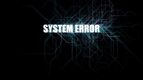 Líneas Abstractas Con Error Del Sistema Texto — Vídeos de Stock