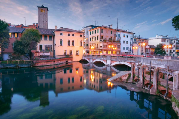 Treviso Italien Cityscape Bild Historiska Centrum Treviso Italien Vid Solnedgången — Stockfoto