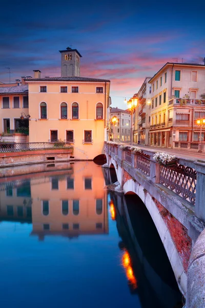 Treviso Włochy Obraz Miasta Historycznego Centrum Treviso Włochy Wschodzie Słońca — Zdjęcie stockowe