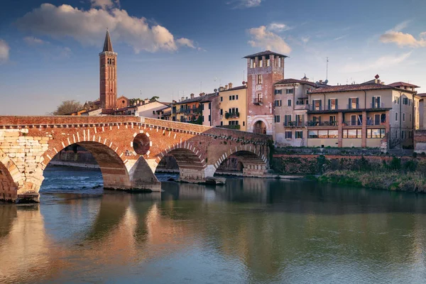 Верона Італія Cityscape Зображення Красивого Італійського Міста Верона Кам Яним — стокове фото