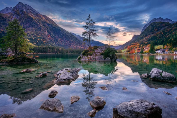 Hintersee Gölü Bavyera Alpleri Almanya Almanya Bavyera Nın Güneyindeki Hintersee — Stok fotoğraf