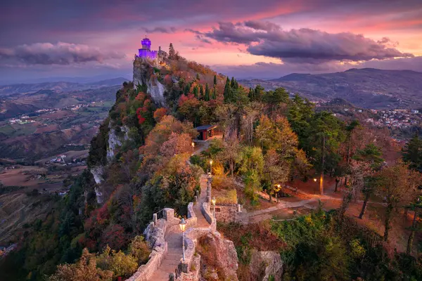 San Marino Republic San Marino Italy Aerial Landscape Image San — Stock Photo, Image