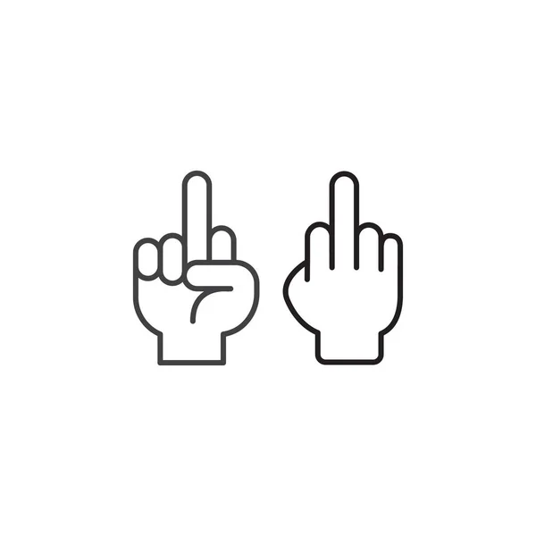 Fuck You Hand Finger Vector Icon Template Стоковый вектор