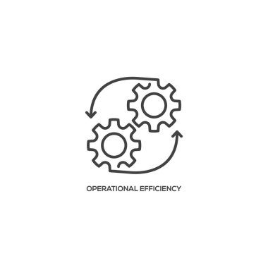 Operasyonel Verimlilik ikonu, iş konsepti. Modern işaret, doğrusal piktogram, dış hat sembolü, basit ince çizgi vektör tasarım ögesi şablonu