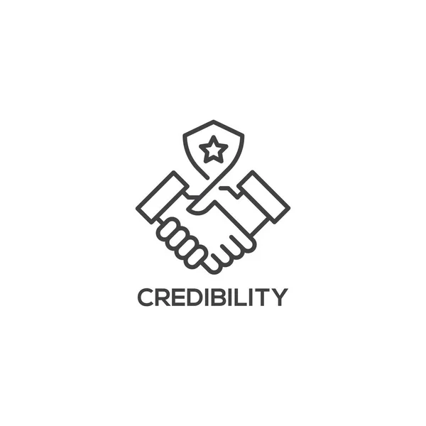 Credibility Icon Business Concept Modern Sign Linear Pictogram Outline Symbol — Stock Vector