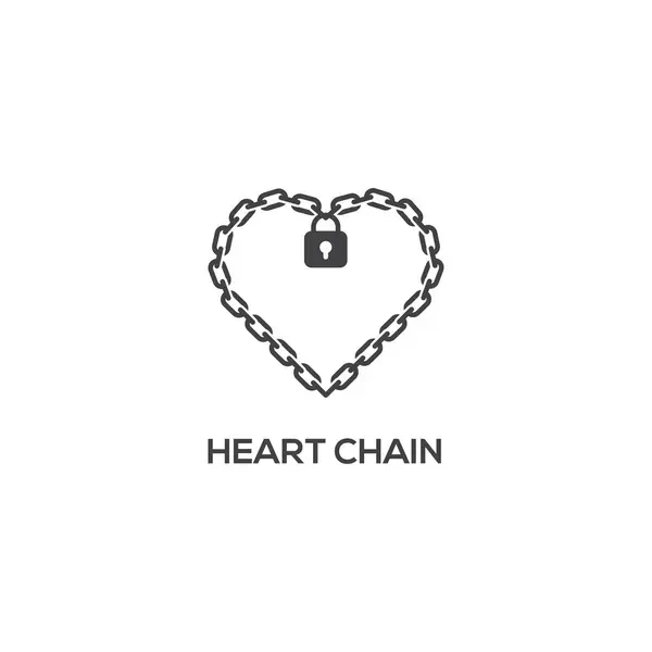 Love Heart Chain Icon Modern Sign Linear Pictogram Outline Symbol Telifsiz Stok Illüstrasyonlar