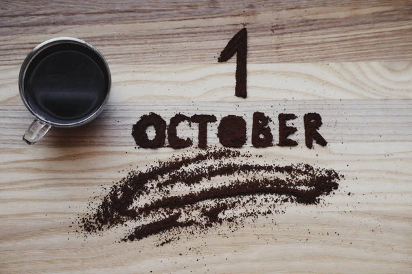 Internationell Kaffedag Den Första Oktober Bakgrundsbild Fotografi Kaffe — Stockfoto