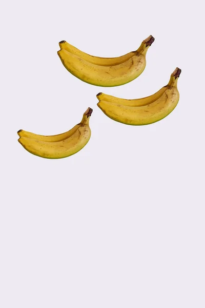 Bananas Isolated White Background Close Empty Space Text — Stock Photo, Image