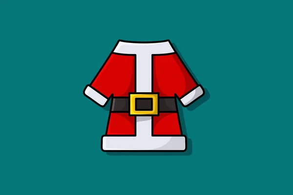 Santa Claus Kabát Tlačítky Vektorovou Ikonou Pásu Ilustrace Koncept Návrhu — Stockový vektor