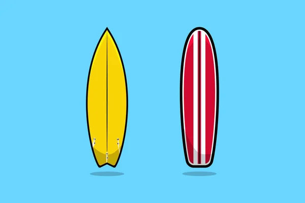 Surfing Board vector icon illustration. Summer beach sport, holiday icon design concept. Swimming objects, Surf travel, Sea traveling, Beach sport, Summer objects.