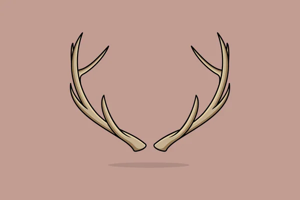 Deer Antler Vector Icon Illustration Animal Objects Icon Design Concept — Stock Vector