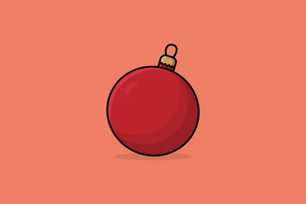 Christmas Ball Vector Icon Illustration Food Nature Icon Design Concept — Stock Vector
