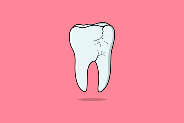 Ilustração Ícone Vetor Dentário Danificado Cuidados Saúde Objetos Médicos Ícone — Vetor de Stock