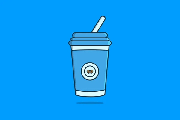 Ilustración Vectores Taza Café Caliente Desechable Concepto Diseño Iconos Alimentos — Archivo Imágenes Vectoriales