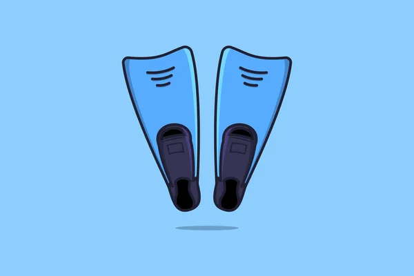 Mergulho Flippers Vetor Ícone Ilustração Objetos Natação Conceito Design Ícone — Vetor de Stock