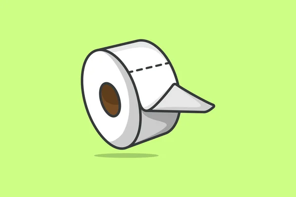 Toilet Tissue Paper Roll Vektor Illustration Gesundheitswesen Und Medizinische Ikone — Stockvektor