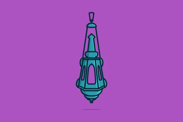 Ramadan Laterne Lamp Vektor Icon Illustration Ramadan Ikone Design Konzept — Stockvektor