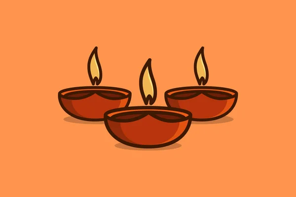 Ilustración Vectorial Diwali Props Happy Diwali Festival Lights Celebración Icono — Vector de stock