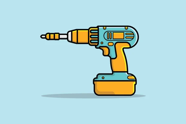 Drill Screwdriver Vector Illustration Tools Object Icon Concept Repairing Tool — Stock Vector
