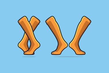 Long Men Socks Pair in different Style vector illustration. Fashion object design concept. Socks for foot cover vector design. Winter clothing, Sport season, Winter season, Fashion design.