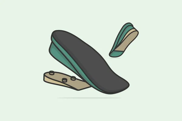 快適な靴アーチサポートインソールベクトルイラスト ファッションオブジェクトアイコンの概念 3層のシューアーチはインソールベクトルデザインをサポート 快適で健康的なウォークアイコンのロゴのためのインソール — ストックベクタ