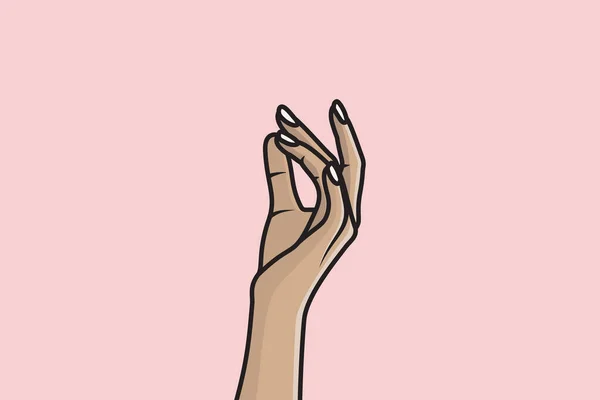 Çeşitli Jestler Vektör Illüstrasyonlu Kadın Eller Işaret Dili Kavramı Hareket — Stok Vektör