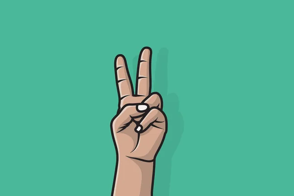 Αρσενικό Χέρι Σημάδι Νίκη Ειρήνη Διανυσματική Απεικόνιση Ειρηνευτικό Σύμβολο Και — Διανυσματικό Αρχείο